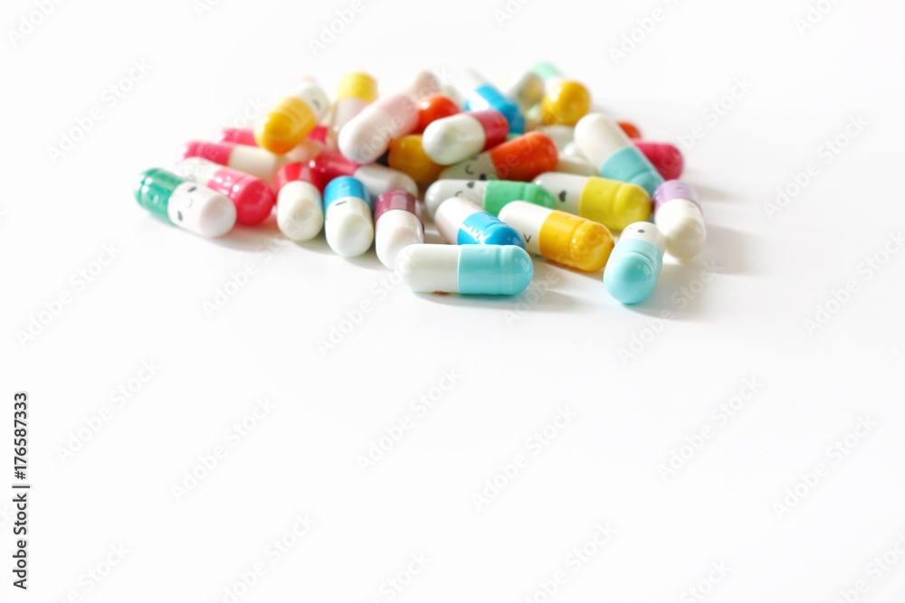 Medical Capsuls isolated on white background with copy space Medical Capsuls isolated on white background with copy space