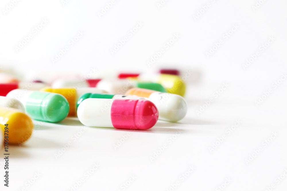 Medical Capsuls isolated on white background with copy space Medical Capsuls isolated on white background with copy space