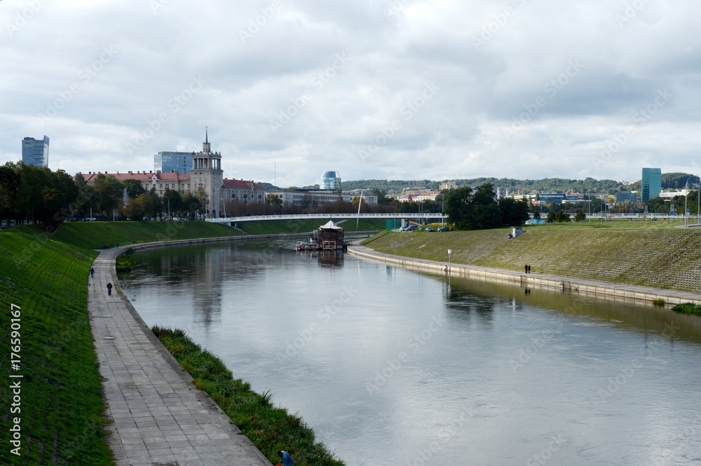 View of the White Bridge in Vilnius.