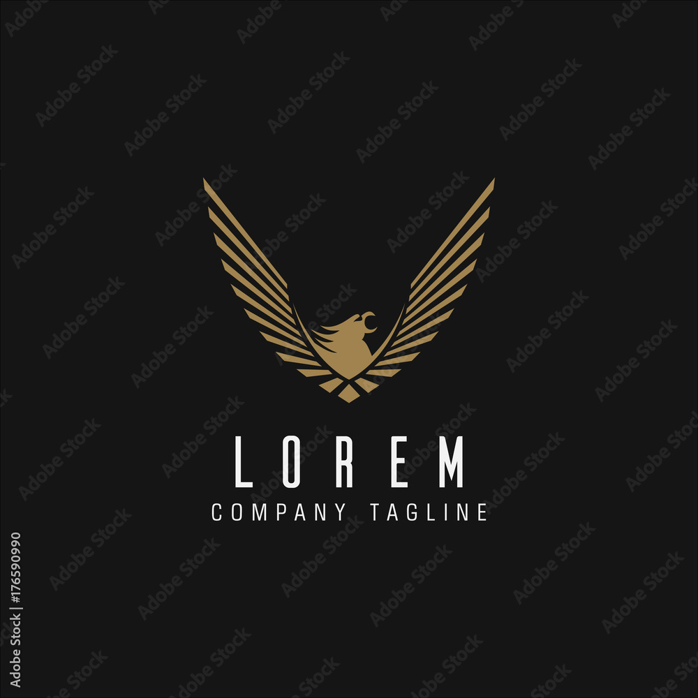 Fototapeta premium luxury eagle logo design concept template