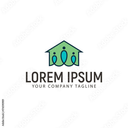 family homes logo design concept template