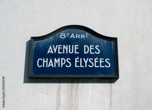 Avenue des Champs Elysees street sign in Paris France © Doug Armand