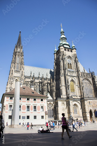 Czechia people and foreigner travelers walking for visit and travel at Prague castle