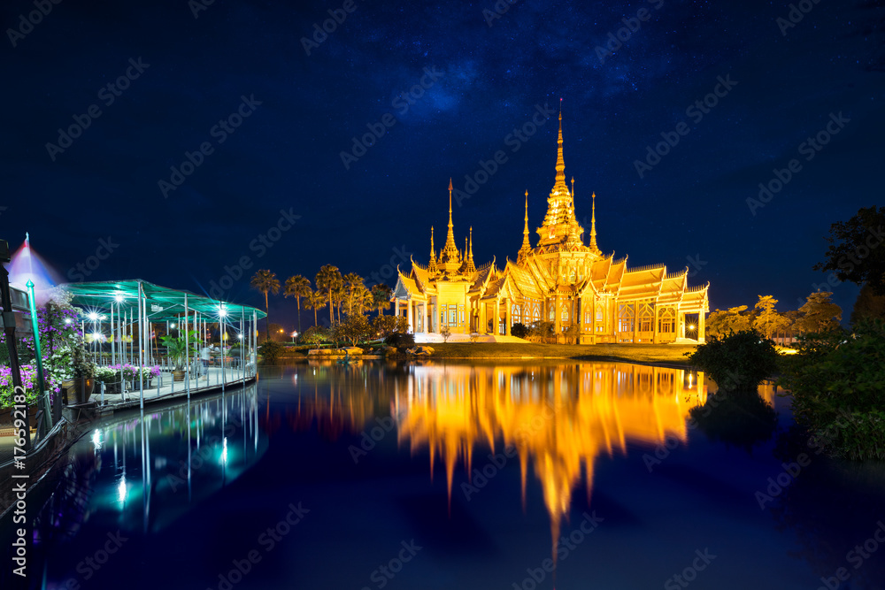 Wat None Kum by night, Nakhon Ratchasima province Thailand