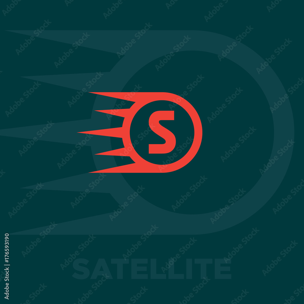Satellite logo. S monogram on a dark background Satellite logo. S monogram on a dark background