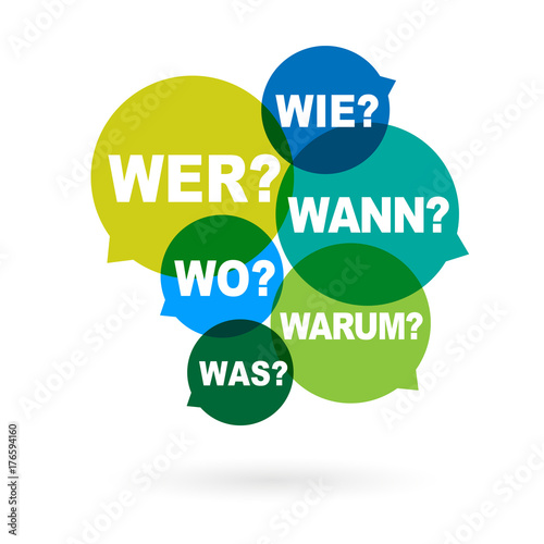 W-Fragen: wer, wie, was, wo, wann, warum