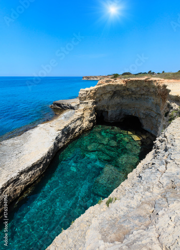 Fototapeta Naklejka Na Ścianę i Meble -  Grotta del Canale, Sant'Andrea, Salento sea coast, Italy