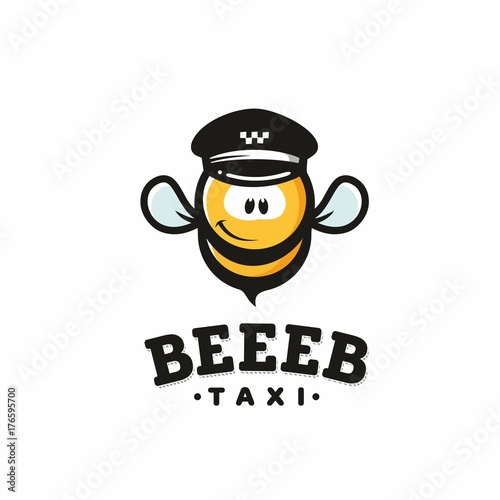 Modern vector professional sign logo bee taxi