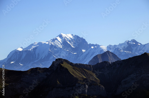 Mont-Blanc and Tournette mountains, savoy, france