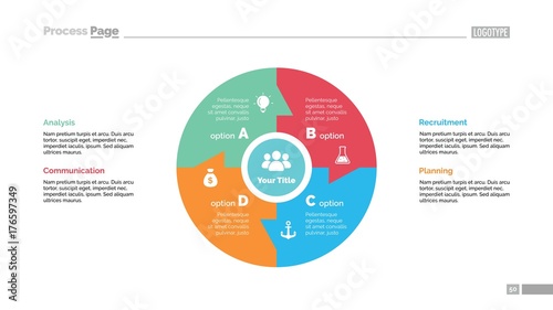 Circle Linked Four Sectors Slide Template