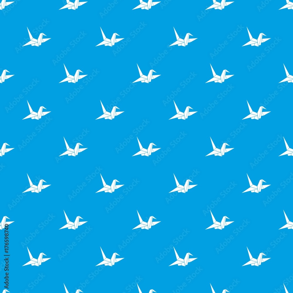 Bird origami pattern seamless blue Bird origami pattern seamless blue