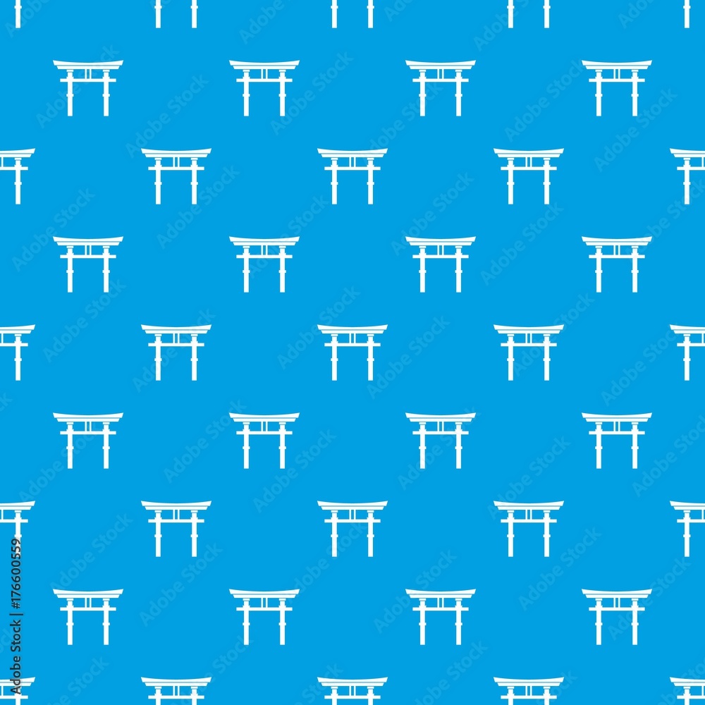 Japanese torii pattern seamless blue Japanese torii pattern seamless blue