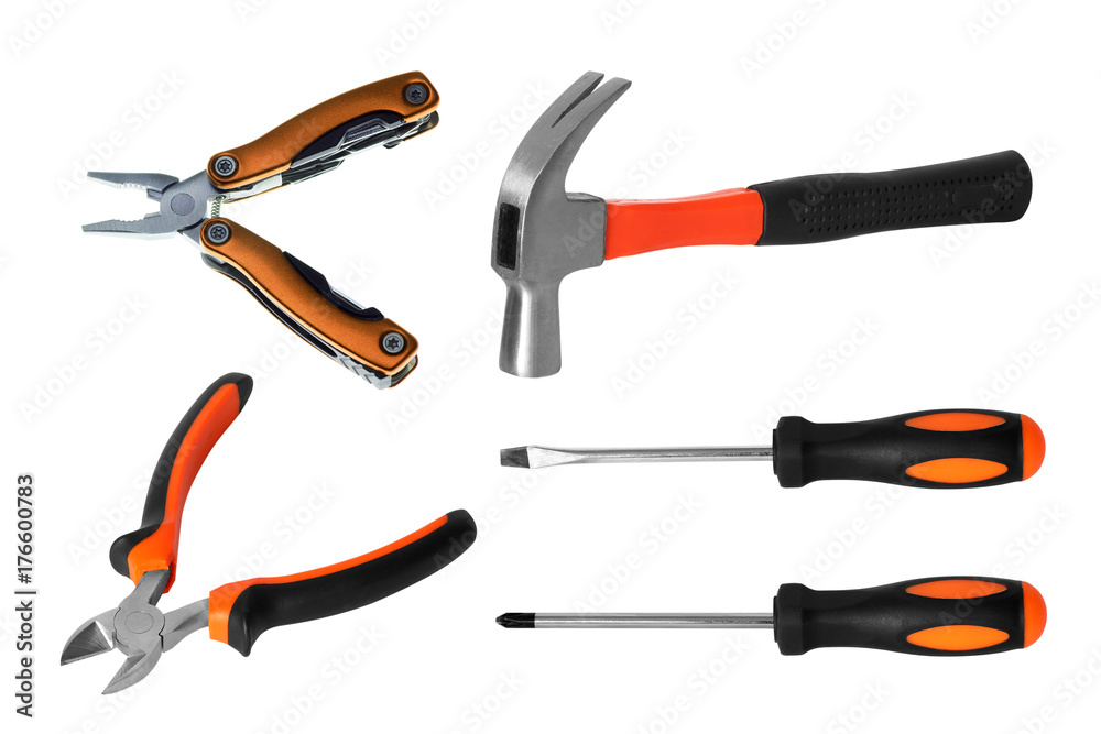 set of tools isolated on white background. set of tools isolated on white background.