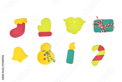 Christmas symbol paper cut on white background - isolated