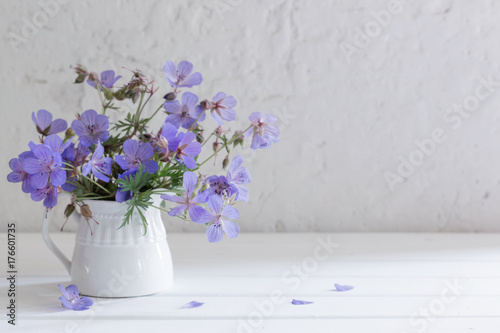Fototapeta Naklejka Na Ścianę i Meble -  flowers in jug on white background