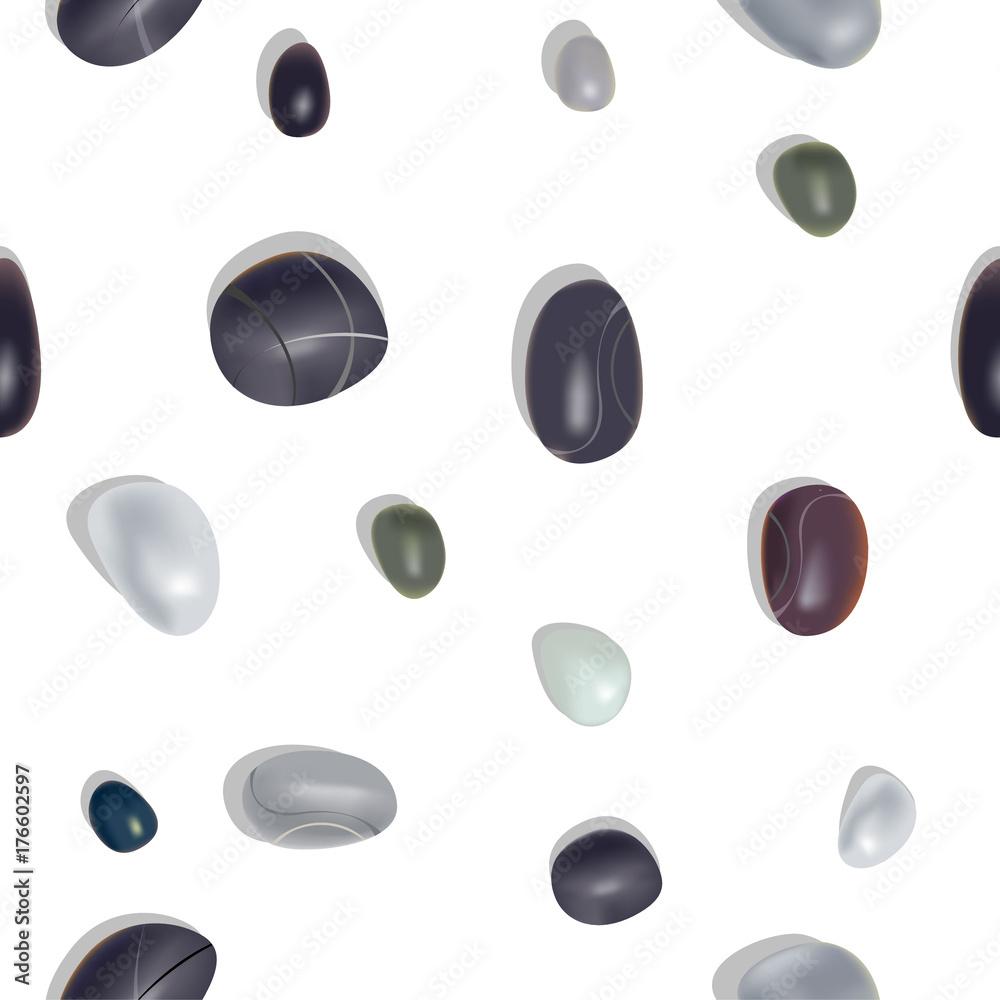 Naklejka Wzór kamień morze. Wielobarwne kamyki morskie.