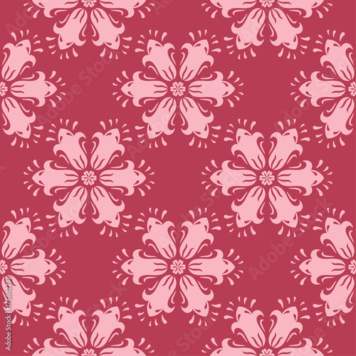 Cherry pink floral seamless pattern