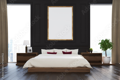 Black loft bedroom  poster