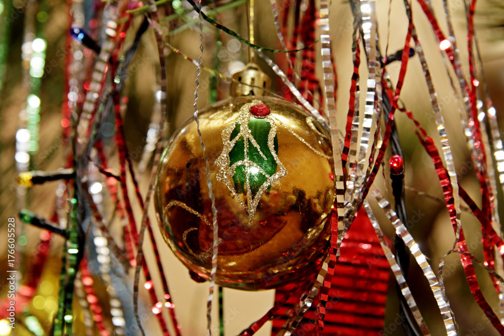 Fototapeta premium Closeup of Christmas-tree decorations