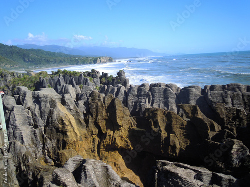 Pancake Rocks in South Island, New Zealand