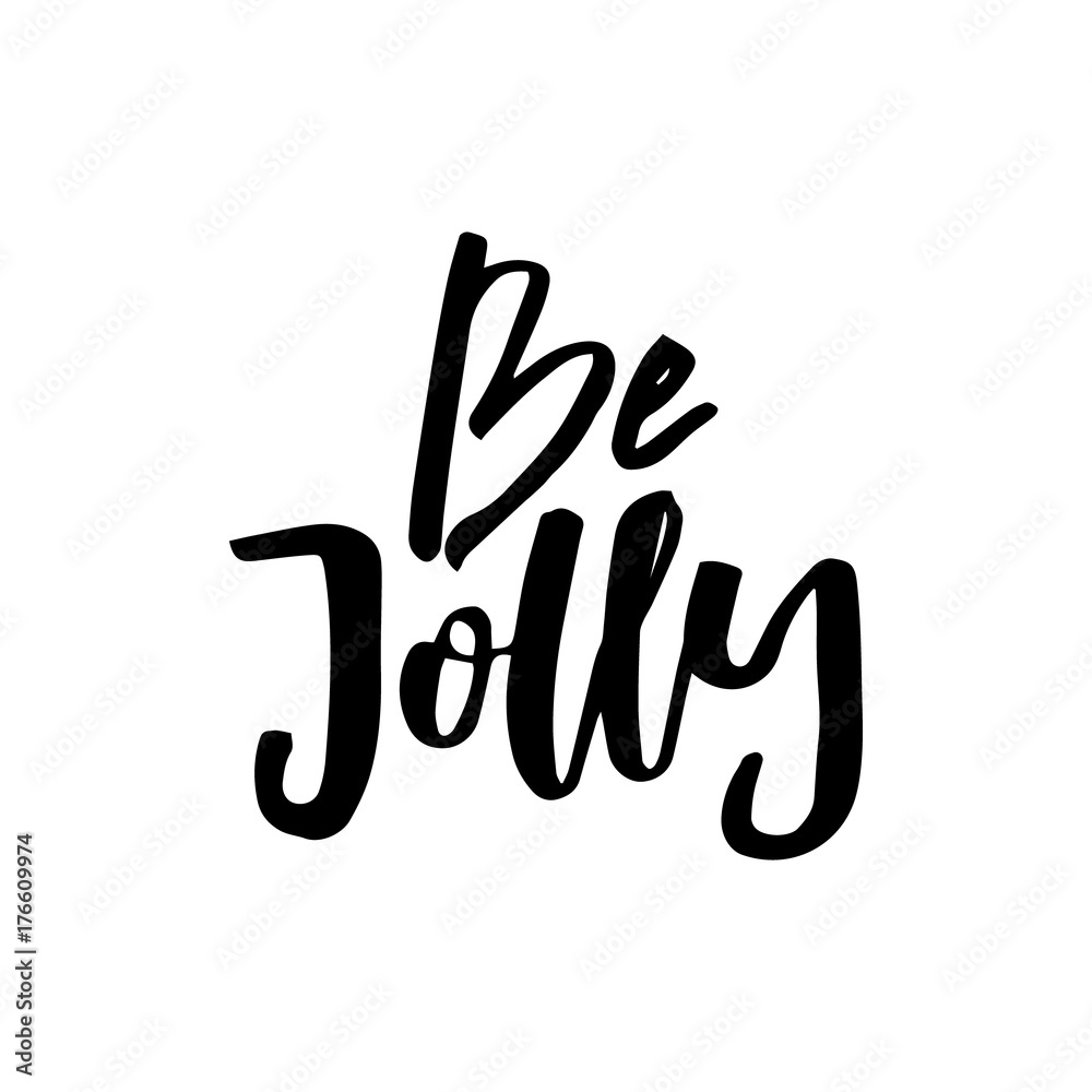 Merry Christmas card with calligraphy Be Jolly. Template for Greetings, Congratulations, Housewarming posters, Invitations, Photo overlays. Vector illustration Merry Christmas card with calligraphy Be Jolly. Template for Greetings, Congratulations, Housewarming posters, Invitations, Photo overlays. Vector illustration