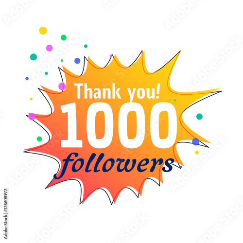 1000 followers success thank you message for social network