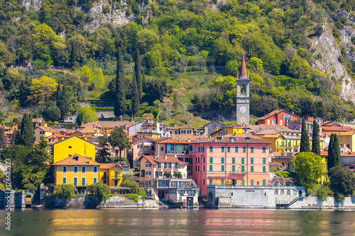 Fényképezés Lake Como with view of Varenna in Lecco, Italy