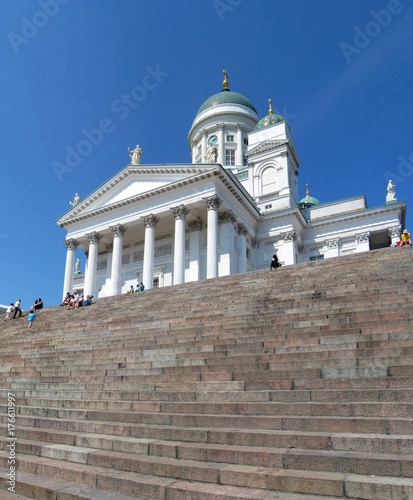 Senate Square and Lutheran Cathedral are landmarks of Helsinki, Finland