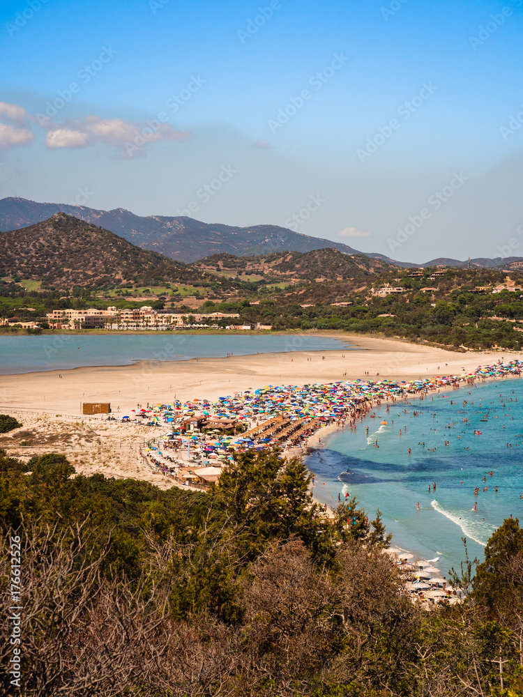 Naklejka premium Transparent and turquoise sea in Porto Giunco, Sardinia, Italy