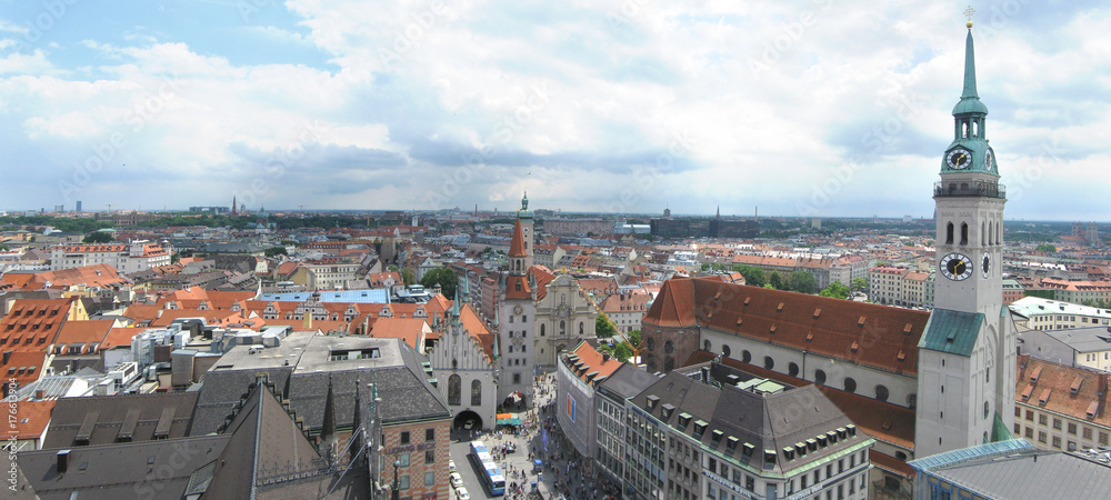 Aerial panorama of Munich, germany