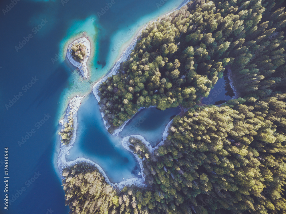 Fototapeta Eibsee von oben