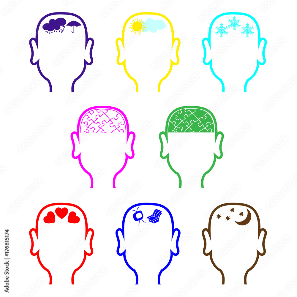 Empty mans heads outline Empty mans heads outline
