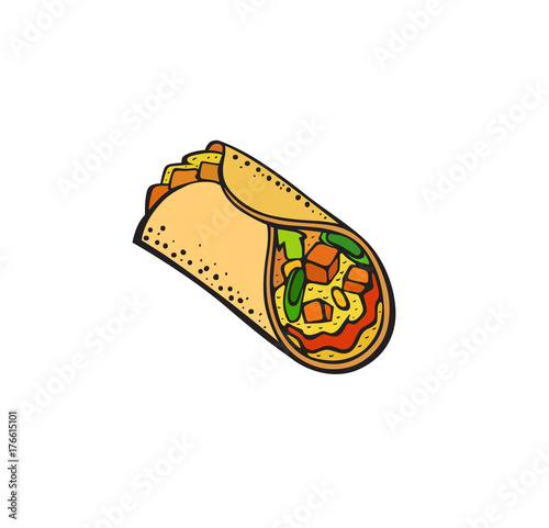 Pop art style burritos sticker