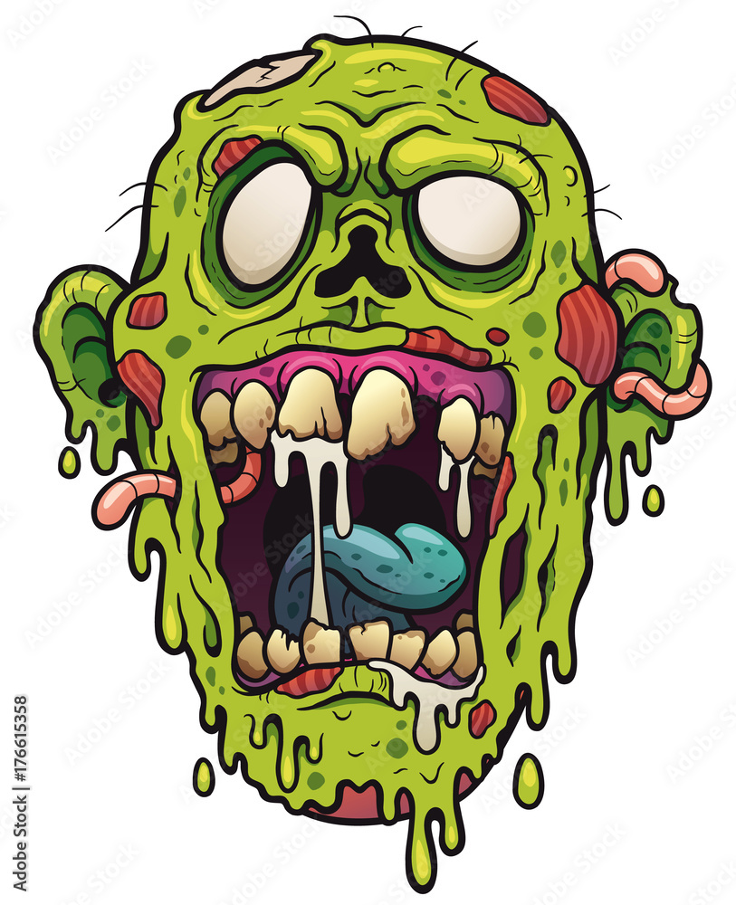 Naklejka premium Vector illustration of Cartoon Zombie head