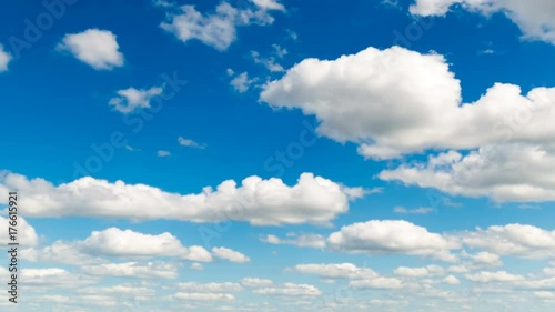 Time lapse clouds on blue sky