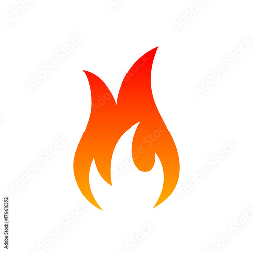 Fire icon sign on the white background. Vector illustration