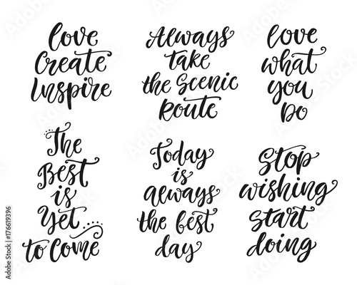 Inspirational lettering set for posters, gift cards, t-shirt print