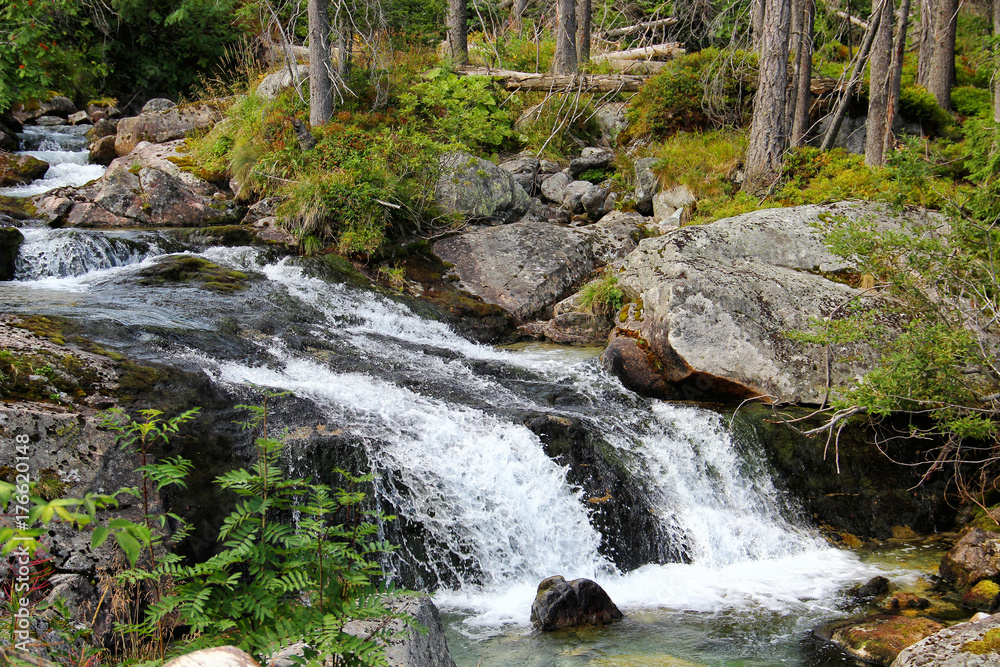 Waterfalls of Studeny potok in High Tatras, Slovakia Waterfalls of Studeny potok in High Tatras, Slovakia