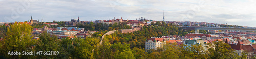 Prague. Panorama of the city from the height of Vysehrad.