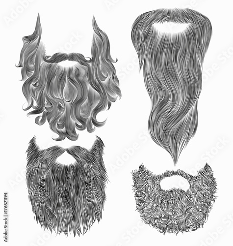 set sketch Beard mustache