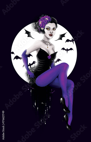 Halloween Witch in pin-up style