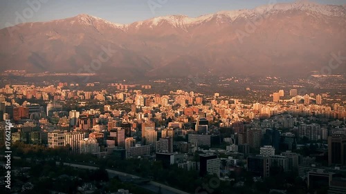 Santiago de Chile and The Cordillera de los Andes photo