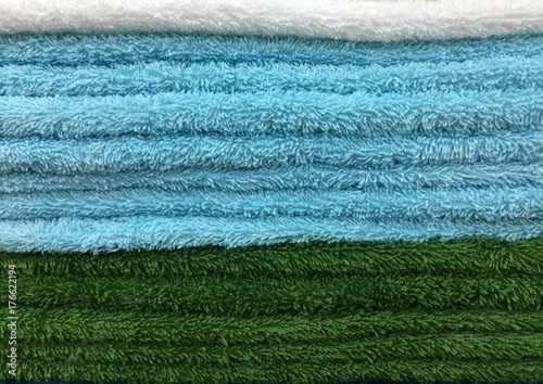 Texture of Stacked Fluffy Towels