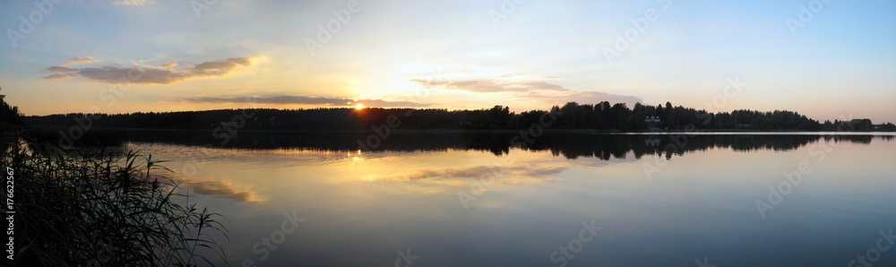 Lakeside panorama from Lake Tuusula, Finland.