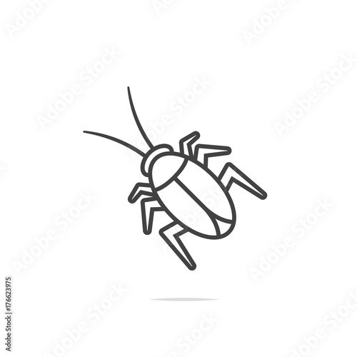 Cockroach line icon vector