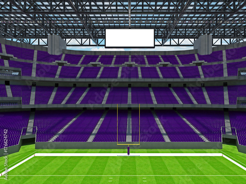 Modern American football Stadium with purple seats