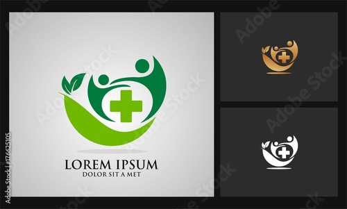 cross human healthy nature logo