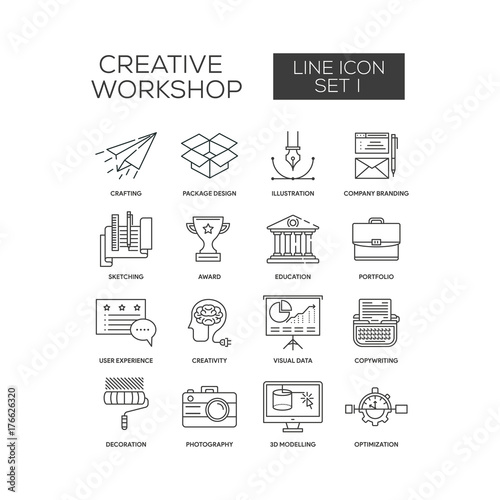 Creative Workshop Line Icon Set