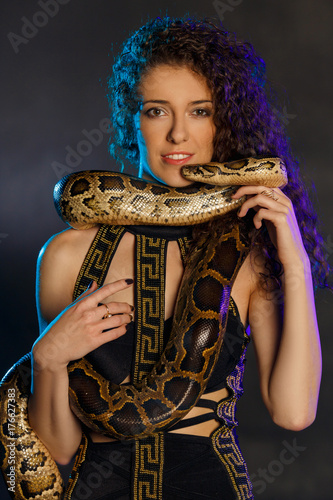 Halloween woman and snake