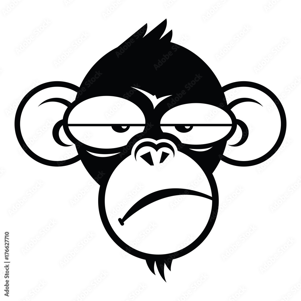 Fototapeta premium Monkey sleepyface vector illustration, logo design template